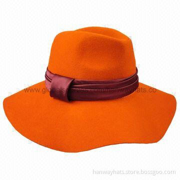 Blaze Orange Cowboy Hat, Ideal for Ladies' Winter Hat
